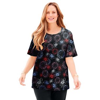 Catherines Women's Plus Size Suprema Ultra-Soft Scoopneck Tee