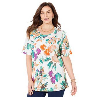 Catherines Women's Plus Size Suprema Ultra-Soft Scoopneck Tee