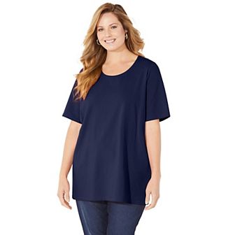 Catherines Women's Plus Size Suprema Ultra-Soft Scoopneck Tee