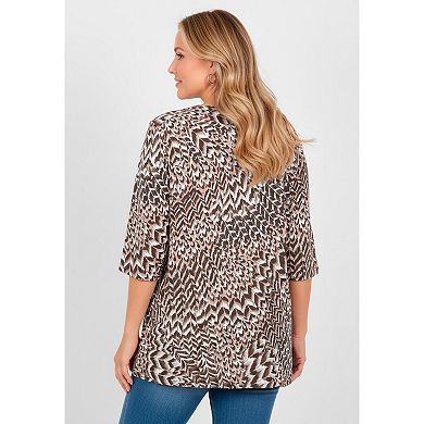 Catherines Women's Plus Size Easy Fit 3/4-Sleeve Scoopneck Tunic