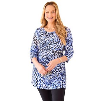 Catherines Women's Plus Size Easy Fit 3/4-Sleeve Scoopneck Tunic