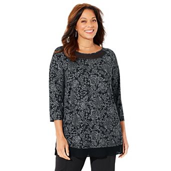Catherines Women's Plus Size Stretch Tunic Duet