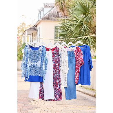 Catherines Women's Plus Size Dolman Sleeve Blouse And Tank Duet