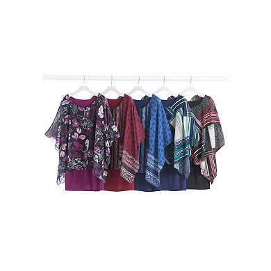 Catherines Women's Plus Size Dolman Sleeve Blouse And Tank Duet