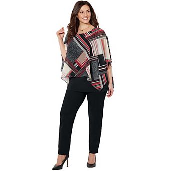 Catherines Women's Plus Size Dolman Sleeve Blouse And Tank Duet