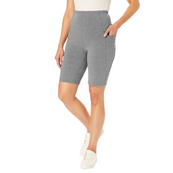 Woman Within Plus Size Stretch Cotton Pocket Bike Short