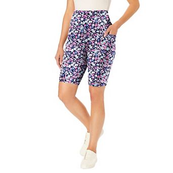 Woman Within Plus Size Stretch Cotton Pocket Bike Short