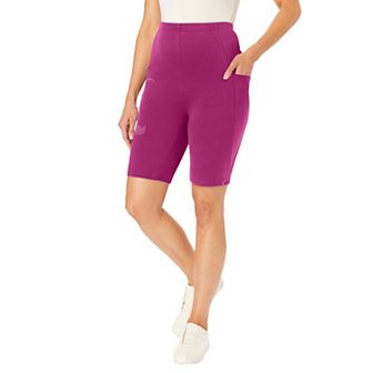 Woman Within Plus Size Stretch Cotton Pocket Bike Short