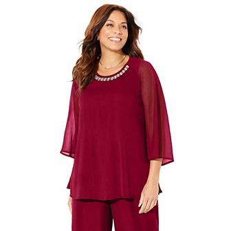Catherines Women's Plus Size Petite Dazzling Blouse