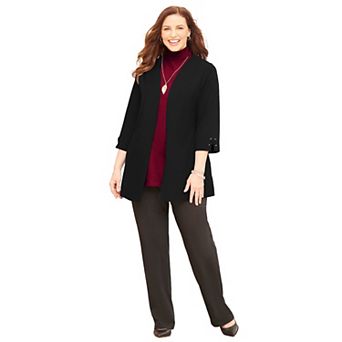 Catherines Women's Plus Size Suprema 3/4-Sleeve Cardigan