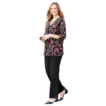 Catherines Women's Plus Size Suprema 3/4-Sleeve Cardigan