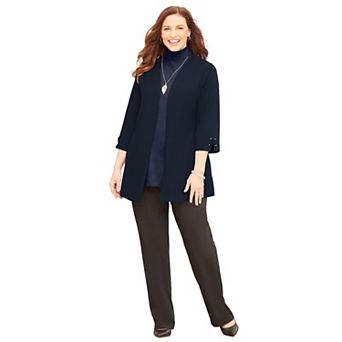 Catherines Women's Plus Size Suprema 3/4-Sleeve Cardigan