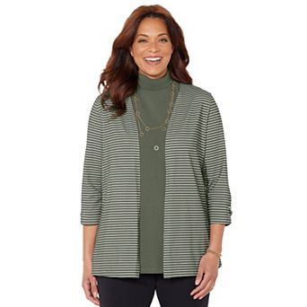 Catherines Women's Plus Size Suprema 3/4-Sleeve Cardigan