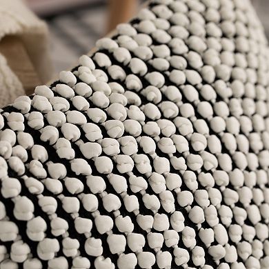 Handwoven Cotton Throw Pillow Cover with Embossed white dots on Black, without Filler