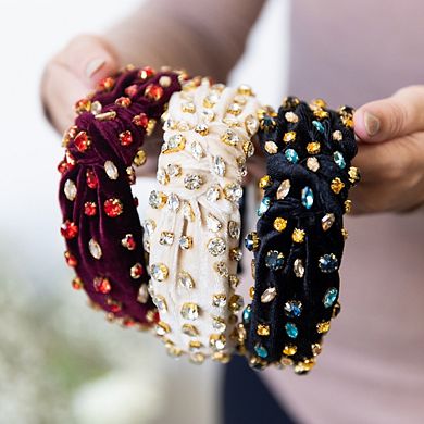Women’s Traditional Velvet Gem Knot Headband