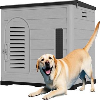 XLarge Durable Plastic Dog House for Big Dogs Indoor Outdoor Double-Layer Insulated Doghouse