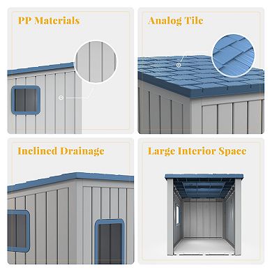 Pet House Indoor Outdoor Use Easy to Clean Durable Slanted Top Cat Bed Perfect for Cats or Dog