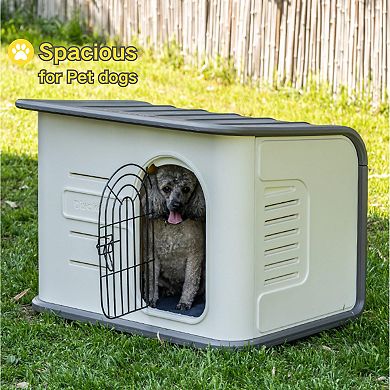 All-Weather HDPE Dog House for Dogs Quick Setup Durable​