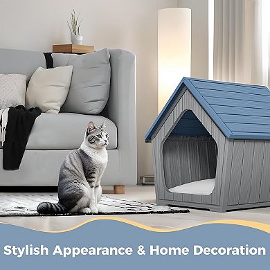 Cat House for Outdoor Indoor Weatherproof Cat Shelters for Small Outdoor Shelter