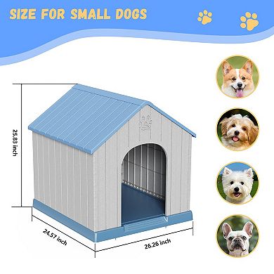 Dog Houses Resin Small Indoor Outdoor Dog Kennel for All-Weather Use Cozy Shelter for Small Dogs