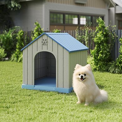 Dog Houses Resin Small Indoor Outdoor Dog Kennel for All-Weather Use Cozy Shelter for Small Dogs