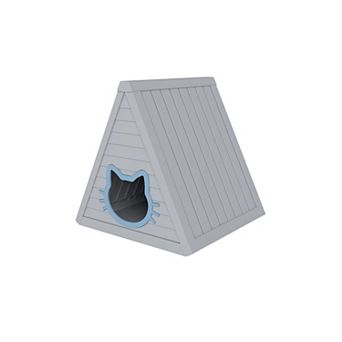 Cat House for Outdoor Weatherproof Shelter Cats Triangle Moisture and Odor Resistant