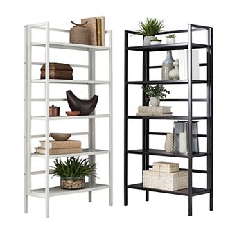 BrylaneHome 5 tier Folded Metal Bookshelf