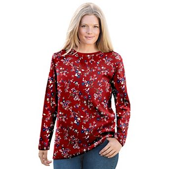 Woman Within Plus Size Ultra Soft Waffle Thermal Sweatshirt