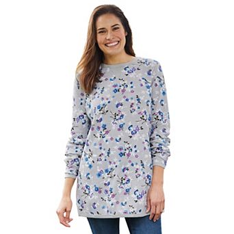 Woman Within Plus Size Ultra Soft Waffle Thermal Sweatshirt