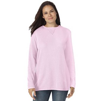 Woman Within Plus Size Ultra Soft Waffle Thermal Sweatshirt