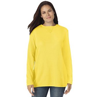 Woman Within Plus Size Waffle Thermal Sweatshirt