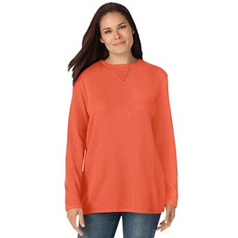 Woman Within Plus Size Ultra Soft Waffle Thermal Sweatshirt