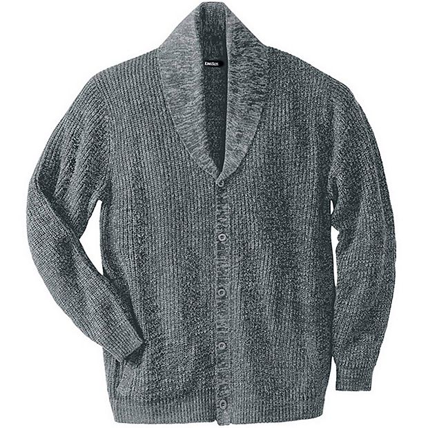 KingSize Men s Big Tall Shaker Knit Shawl Collar Cardigan Sweater
