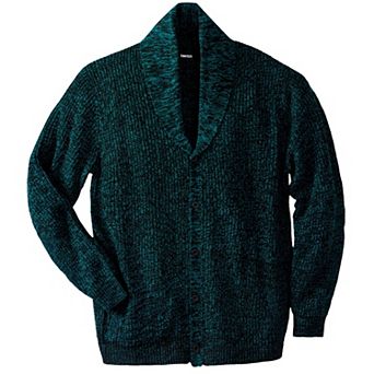 KingSize Men's Big & Tall Shaker Knit Shawl-Collar Cardigan Sweater