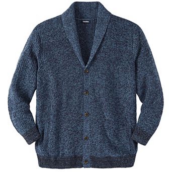 KingSize Men's Big & Tall Shaker Knit Shawl-Collar Cardigan Sweater