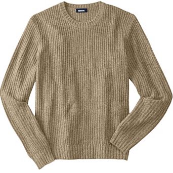 Kingsize Men's Big & Tall Shaker Knit Crewneck Sweater