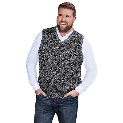 KingSize Men's Big & Tall Shaker Knit V-Neck Sweater Vest