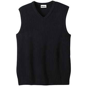 Kingsize Men's Big & Tall Shaker Knit V-neck Sweater Vest