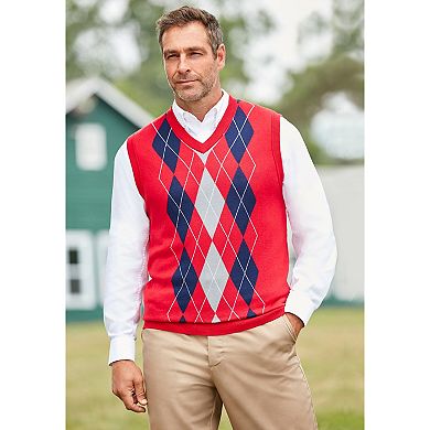 KingSize Men's Big & Tall V-Neck Argyle Sweater Vest
