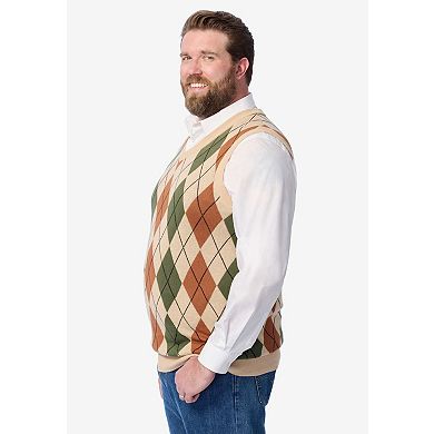 KingSize Men's Big & Tall V-Neck Argyle Sweater Vest