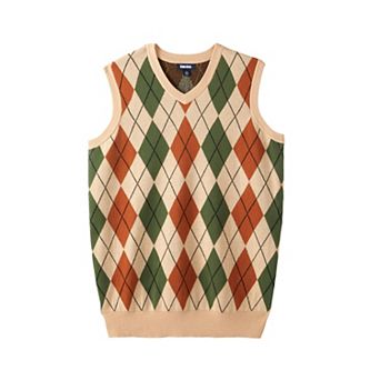 KingSize Men's Big & Tall V-Neck Argyle Sweater Vest