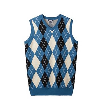 KingSize Men's Big & Tall V-Neck Argyle Sweater Vest
