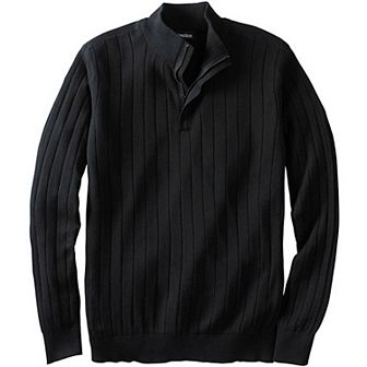 KingSize Men's Big & Tall Quarter Zip Mock Neck Lightweight Sweater