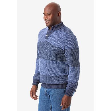 KingSize Men's Big & Tall Henley Shaker Sweater