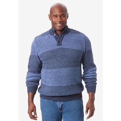 KingSize Men's Big & Tall Henley Shaker Sweater