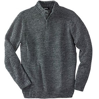KingSize Men's Big & Tall Henley Shaker Sweater