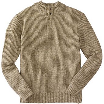 KingSize Men's Big & Tall Henley Shaker Sweater