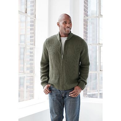 Kingsize Men's Big & Tall Shaker Knit Zip-front Cardigan