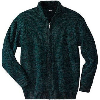 KingSize Men's Big & Tall Shaker Knit Zip-Front Cardigan