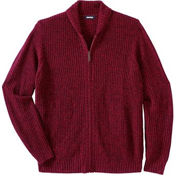 Kingsize Men's Big & Tall Shaker Knit Zip-front Cardigan